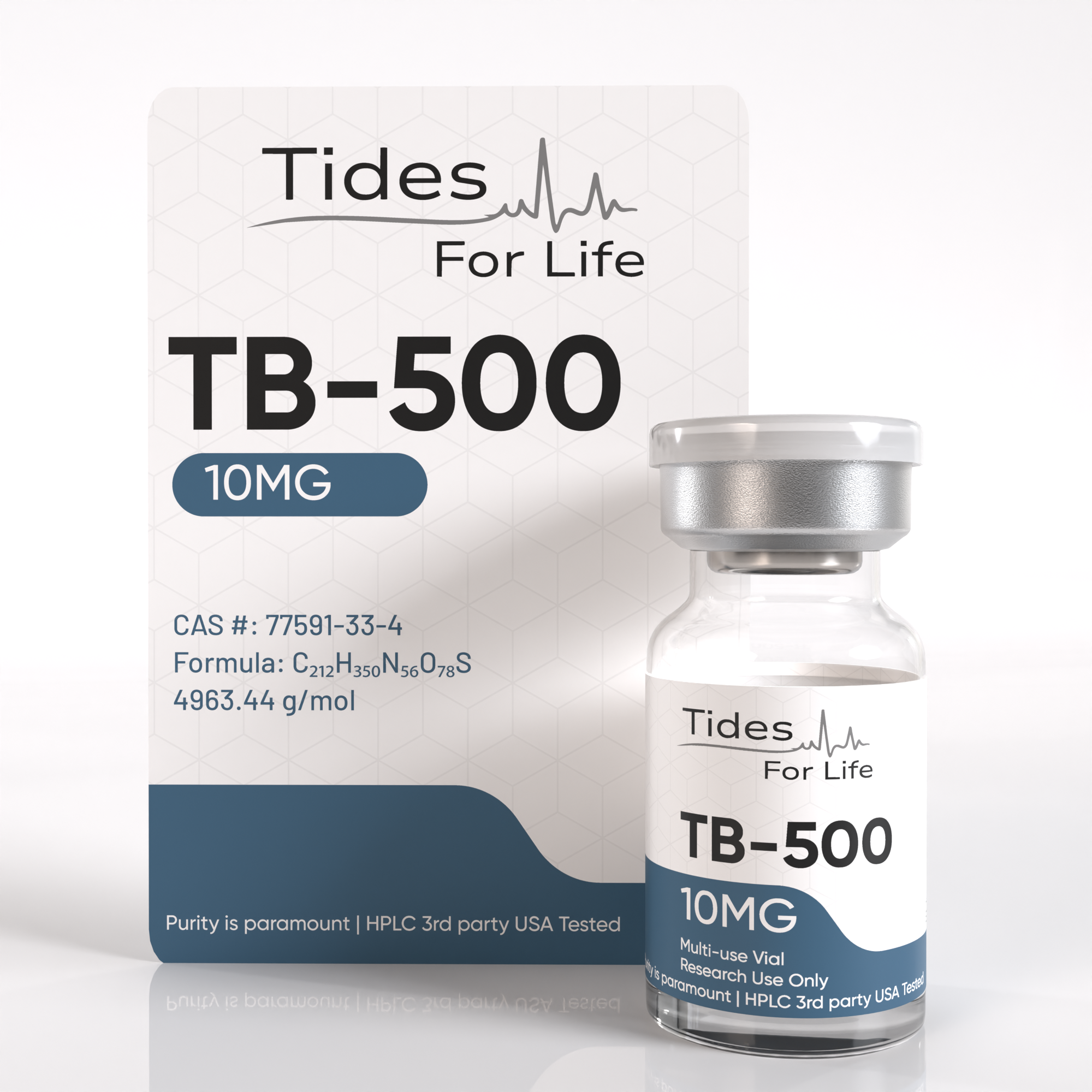 TB-500 10mg-01 card and vial mockup